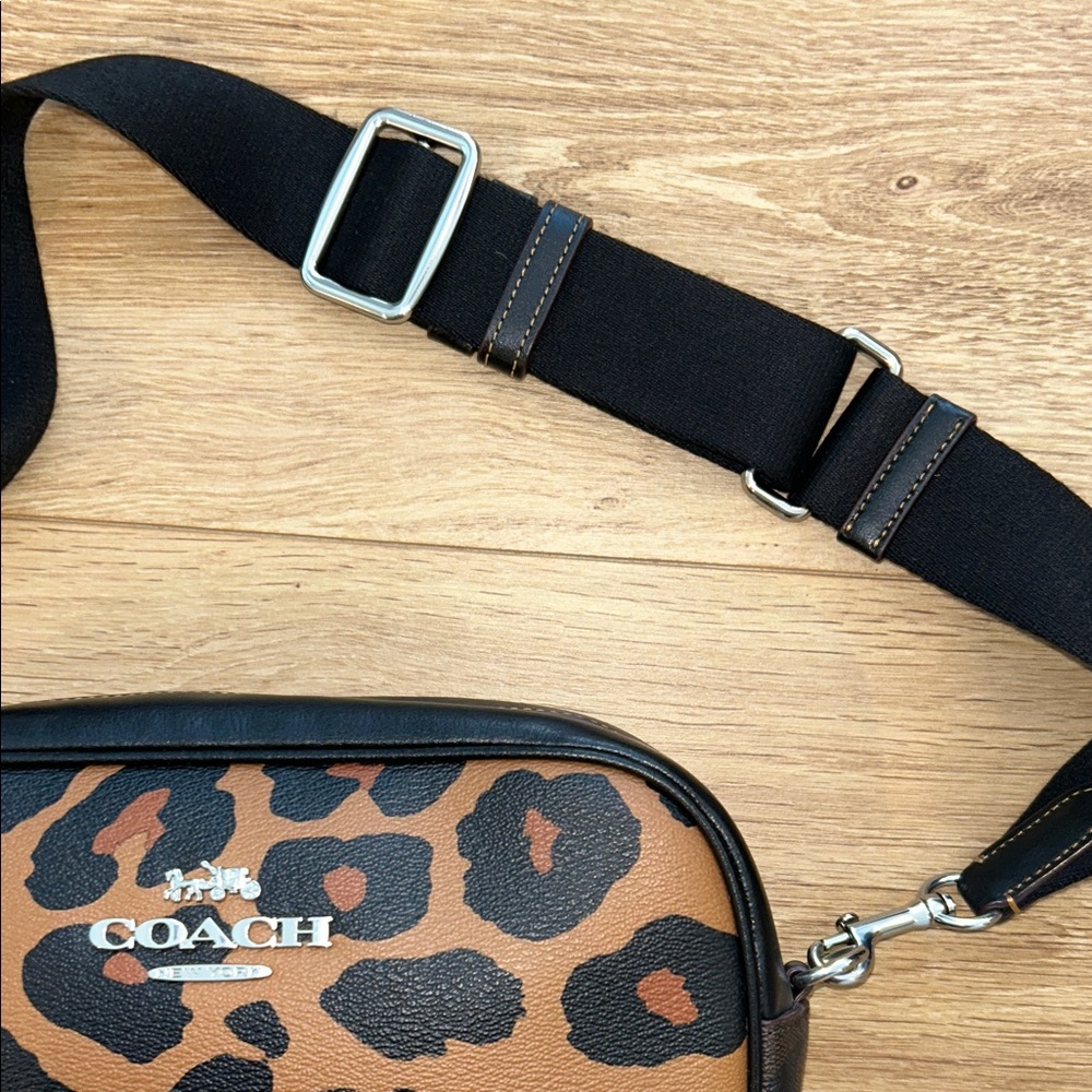 Coach Tan and Black Animal Print Crossbody Bag - Picture 2 of 5